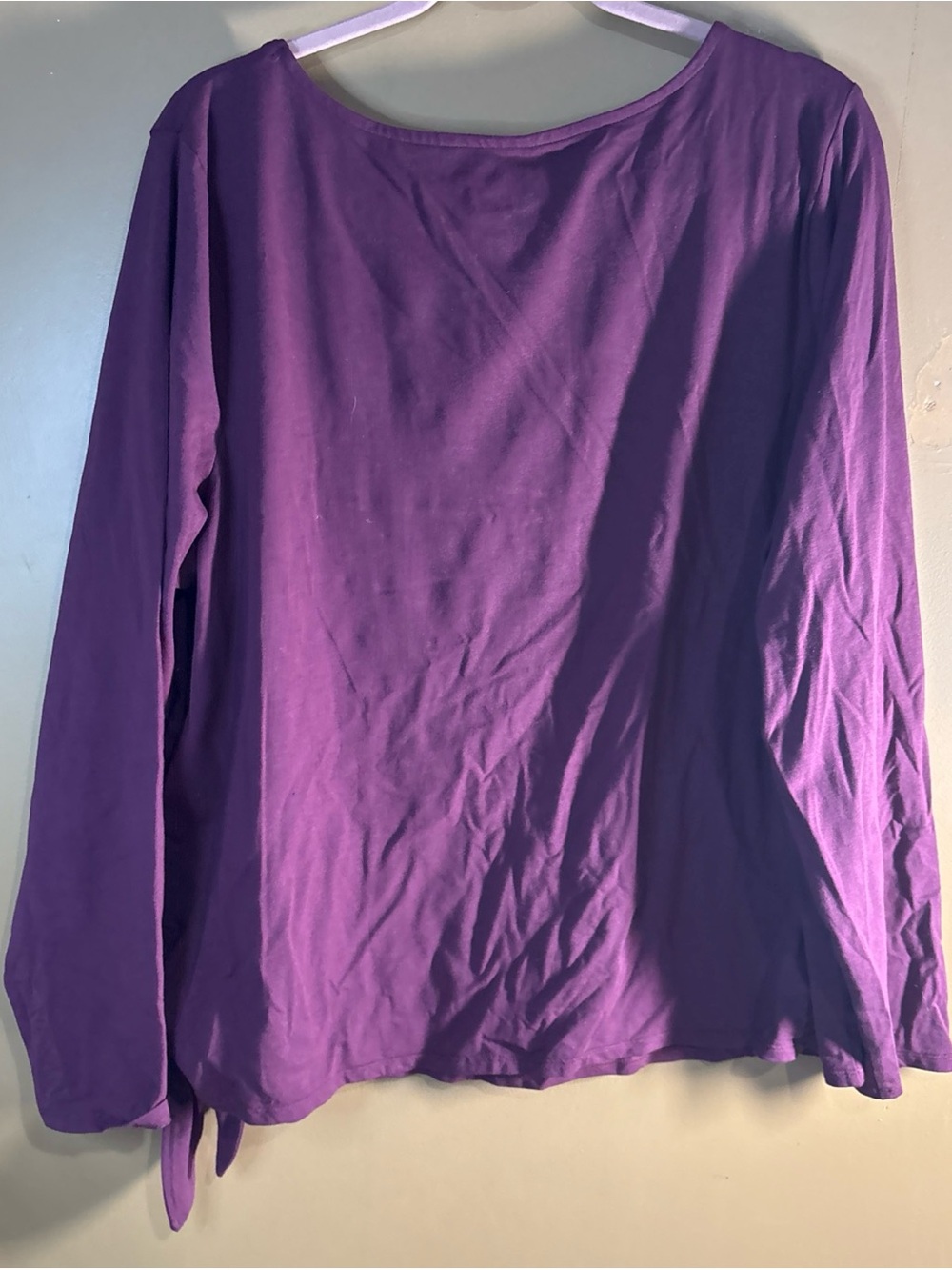 741. Belle by Kim Gravel TripleLuxe Knit Grommet Side Tie Top Burgundy 1X - Picture 7 of 7